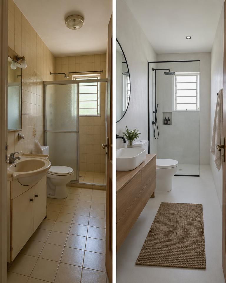 Antes y después de Baño